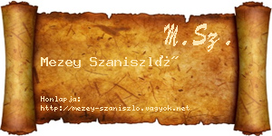 Mezey Szaniszló névjegykártya